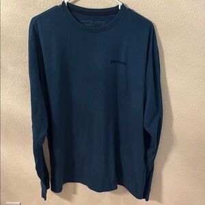 Patagonia Men's Long Sleeve P-6 Logo Responsibili-Tee, Navy, Used/Like New